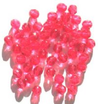 50 6mm Faceted Raspberry Beads